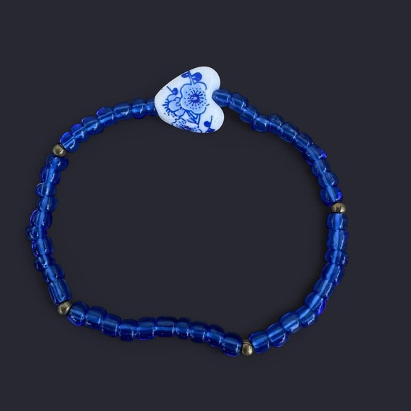 Blue Boho Bead Bracelet Stack - 4pcs - Picture 3 of 6